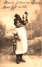 AK   1910-  Mädchen mit Katze