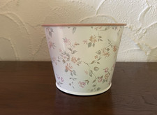 Pflanzentopf Übertopf ❤️ Blumentopf Metall Landhaus Shabby Chic Rosa Creme 11x14