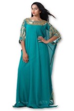 Blue georgette embriodery - blue,
