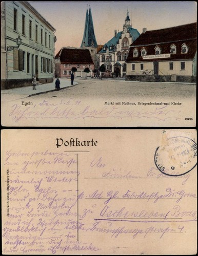 Ansichtskarte egeln markt - ansichtskarte,