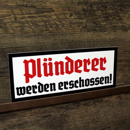 Schild 30cm 12cm plünderer - schild,