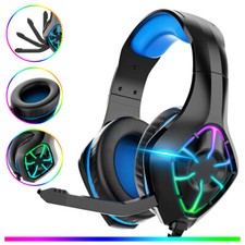 Gaming Headset Gaming Kopfhörer mit Mikrofon HD Stereo LED für PS4 PC Xbox One