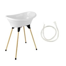 Thermobaby Babybadewannen-Set Vasco-Badewanne zusammenklappbar & stabil, Weiß