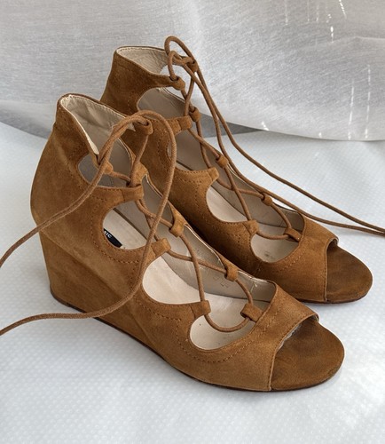 Zara wildleder sandalen wedges - sandalen,
