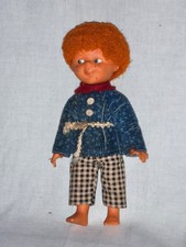 Alte Puppe DDR Puppe? Souvenier ? Künstler ? Frech Rote Haare ca.21cm Gummi