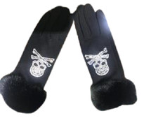 GLITZER HANDSCHUHE MIT FELL
