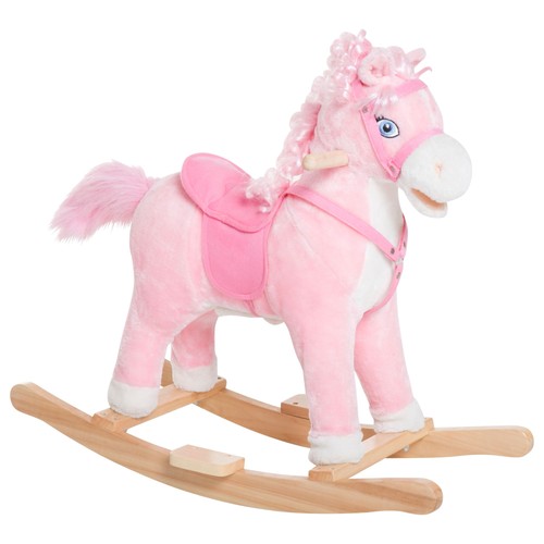 Pink plush rocking - plush, horse