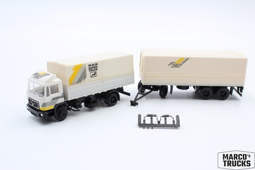 Herpa man m90 planenhängerzug - herpa,