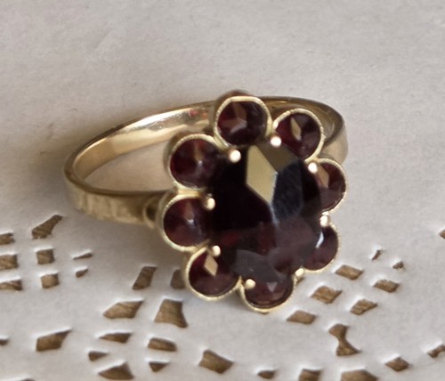 Antiker granat ring 333er gold - ring,