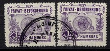 Privat-Beförderung Hamburg Nr 15 B gez. 14 1/2 Dreirad-Fahrrad