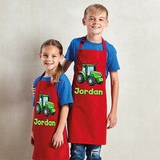 Personalisiert beliebiger Name Traktor wasserdicht Kinder Schürze Handwerk Backen Junge Mädchen Geschenk