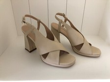 NEU Beige LEDER SANDALETTEN  Damen Grösse 40 LEA FOSCATI 60er / 90er Jahre Style