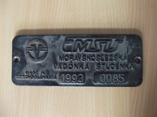 altes Waggonschild EMSU, Czecheslovakia