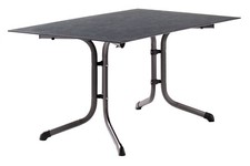 Sieger Gartentisch Balkontisch Terrassentisch Polytec Grau 140 x 90 cm klappbar