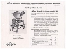 Sonderpreisliste RHEWA Mettmann Waagen Waagenfabrik August Freudewald wohl 1937