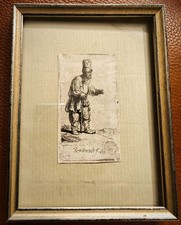 Rembrandt van Rijn Replik Druck Radierung Bauer Mit Hoher Mütze Gerahmt PPT