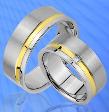 2 Trauringe Eheringe mit Stein