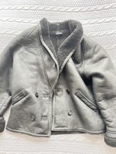 Shearling Scharfleder Jacke Gr.M Schwarz