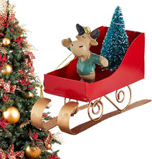 Weihnachtsbaumschmuck Schlittenanhänger Eisen Deko für Tür Wand Winter