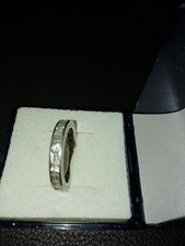 Memory Ring 925 gest. weiße Steine im Schliff Mix Größe ca.18