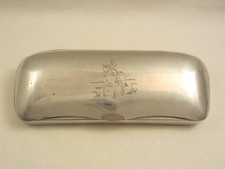 VINTAGE PFERD & REITER REITSPORT ETUI BRILLENETUI METALL SILBER ALU BRILLE ÄLTER