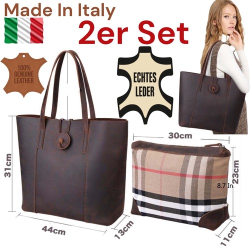 2er set echtes leder - set,