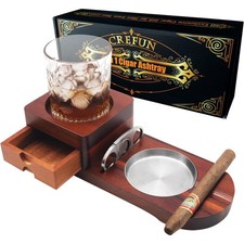 Zigarren Aschenbecher Set Holz