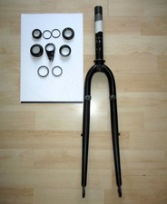 HiTen 1 Zoll Starre Fahrradgabel 28 Zoll Schwarz Steuer Lagersatz