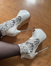 Weiße Elegante Pumps High