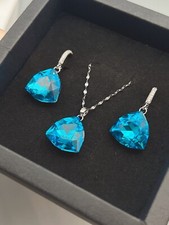 Luxus Schmuckset Sterillingsilber Swarovski® Kristall Damen Geschenk Neu