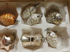 #302 Christbaum Kugeln Weihnachtskugeln Alt Tannenzapfen und Glocken