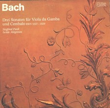 Bach - Pank, Isolde Ahlgrimm - Drei Sonaten Für Viola Da Gamba GDR LP 1978 .