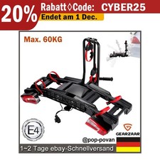 Kupplungs Fahrradträger Heckträger für 2 Fahrräder E-Bikes abklappbar abschließb