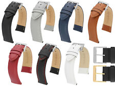MARCHEL Lederarmband LLB Premium Glatt Silber Gold Schließe Uhrenarmband Uhr