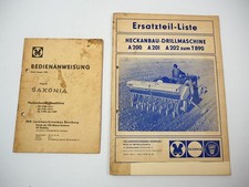 Fortschritt Saxonia A 200 201 202 Drillmaschine Betriebsanleitung Ersatzteillist