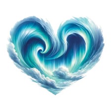 Aquarell aurora herz 9x9 - aquarell,
