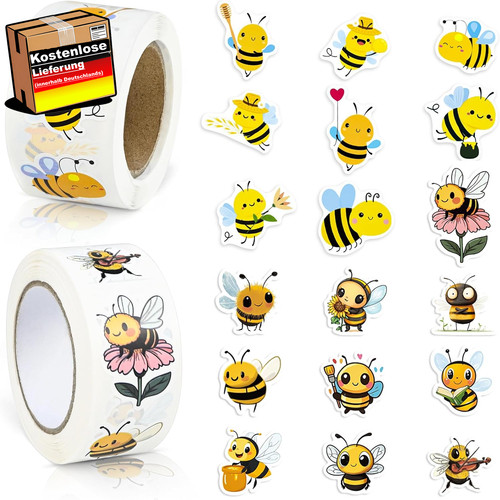 Bienen aufkleber set - bienen,
