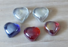 5 Glasherzen- Dekoherzen - Tischdekoration- Herzen aus Glas