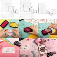 Transparent Acryl Stempelblock Kit Mit Rasterlinien Block Pad Verschiedene Größe
