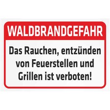 Schild Waldbrandgefahr - Das Rauchen, entzünden ist verboten KPI-0273