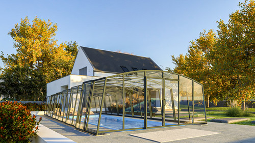 Gfk pool überdachung - gfk,