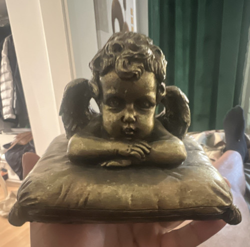 Engel figur goldfarben aus - engel,