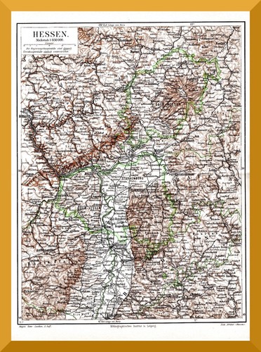 Hessen historische landkarte - hessen,