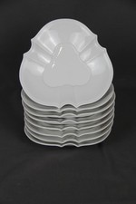 Nymphenburg Porzellan 8 Teller dreieckige Form Dreiecksteller weiß Kuchenteller