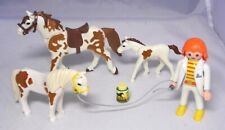 PLAYMOBIL Tierärztin Pferd mit Sattel Zaumzeug Pony Fohlen beflockt Reiterhof #9