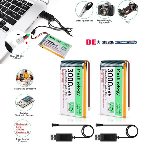 2pcs 3000mah lipo akku - 3000mah,