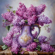 Deko Bild Flieder Krug