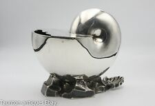 Eindrucksvoller Nautilus Löffel Stövchen Silberteller viktorianisch William Hutton um 1850