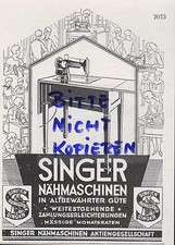 WITTENBERGE, Werbung 1928 Singer Nähmaschinen-Werke AG Näh-Maschinen Schuhe Garn