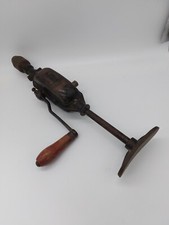 Hand Bohrmaschine Kurbel alt antik mechanisch schwarz Getriebe Vintage R 18-3